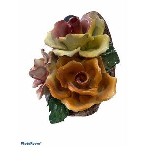 Vintage Regal Bassano, Capodimonte Style Porcelain Flower Display Made In Italy